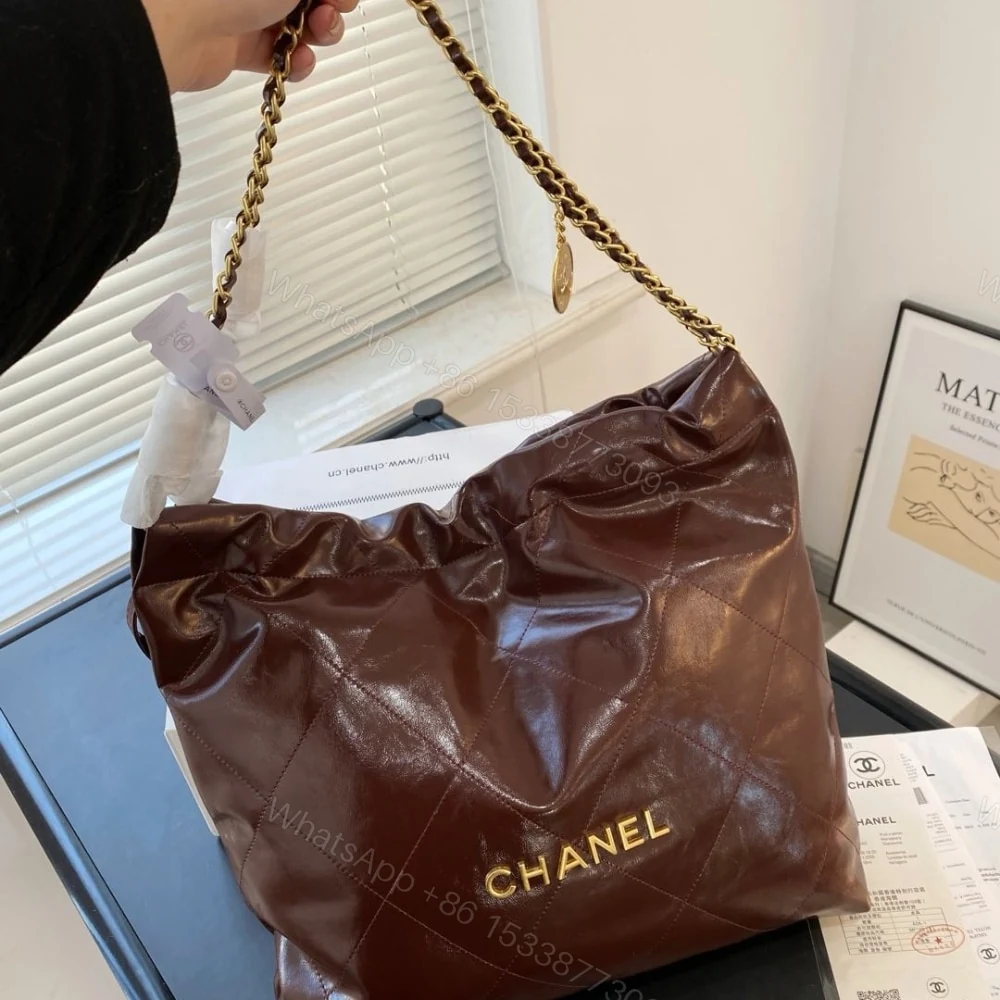 View 3 of Chanel 22 Large Handbag Dark Brown 41Cm