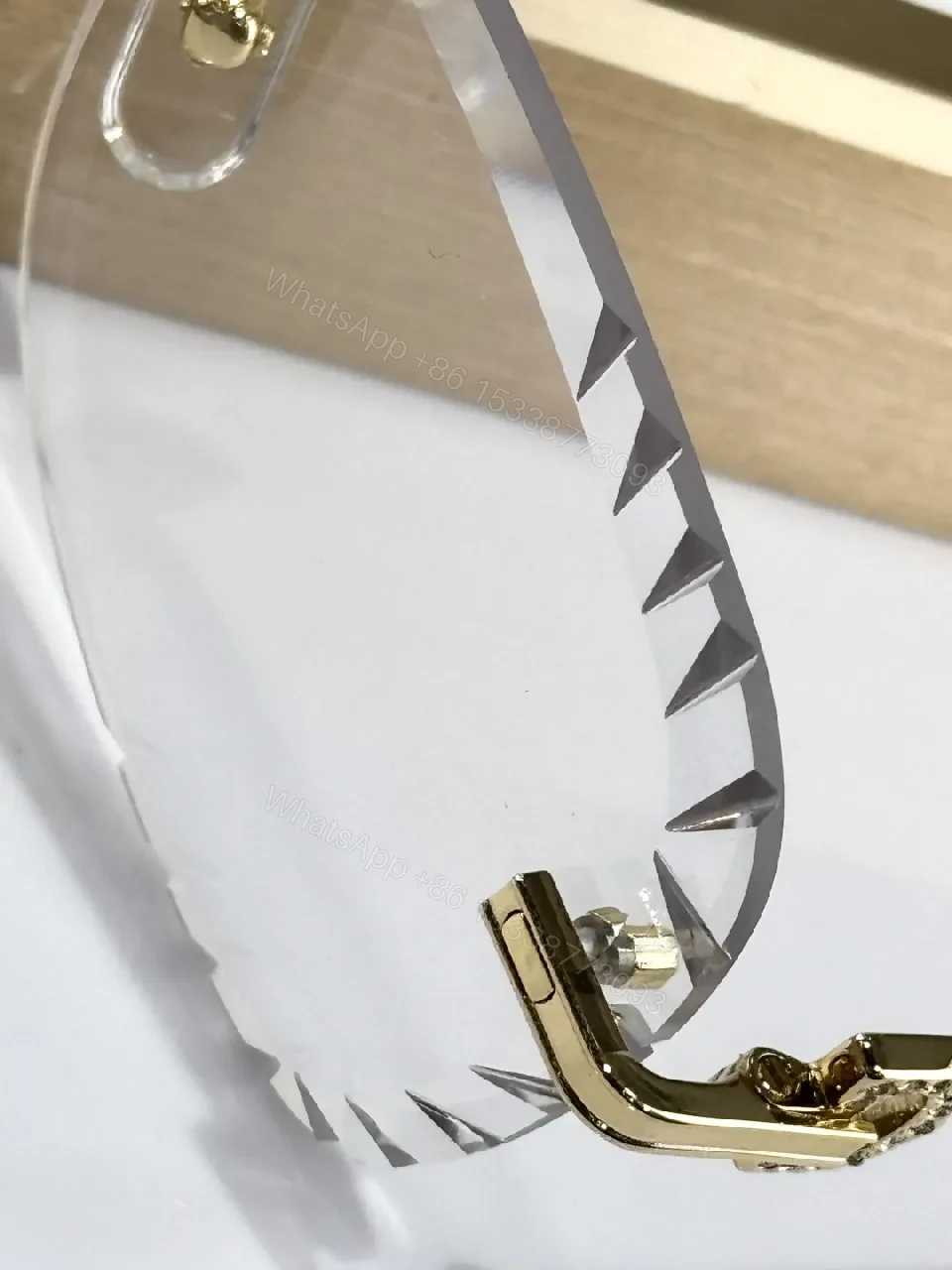 View 4 of Intricate Rimless Sunglasses: Luxe Metal, Gradient Lenses, Edge Detailing