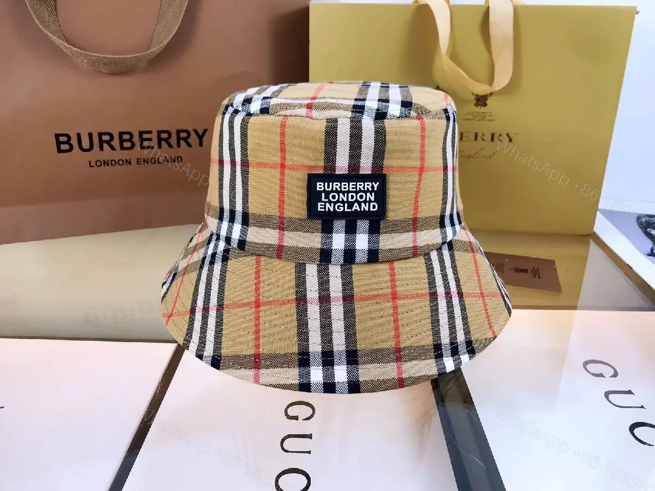 View 4 of Chic Plaid Bucket Hat with Timeless, Modern Utility