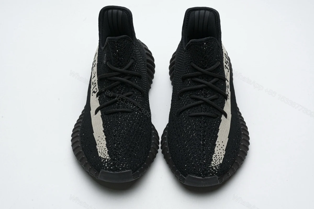 (OG)Adidas Fake Yeezy 350 V2 Core BlackWhite Real Boost BY1604 — view 2