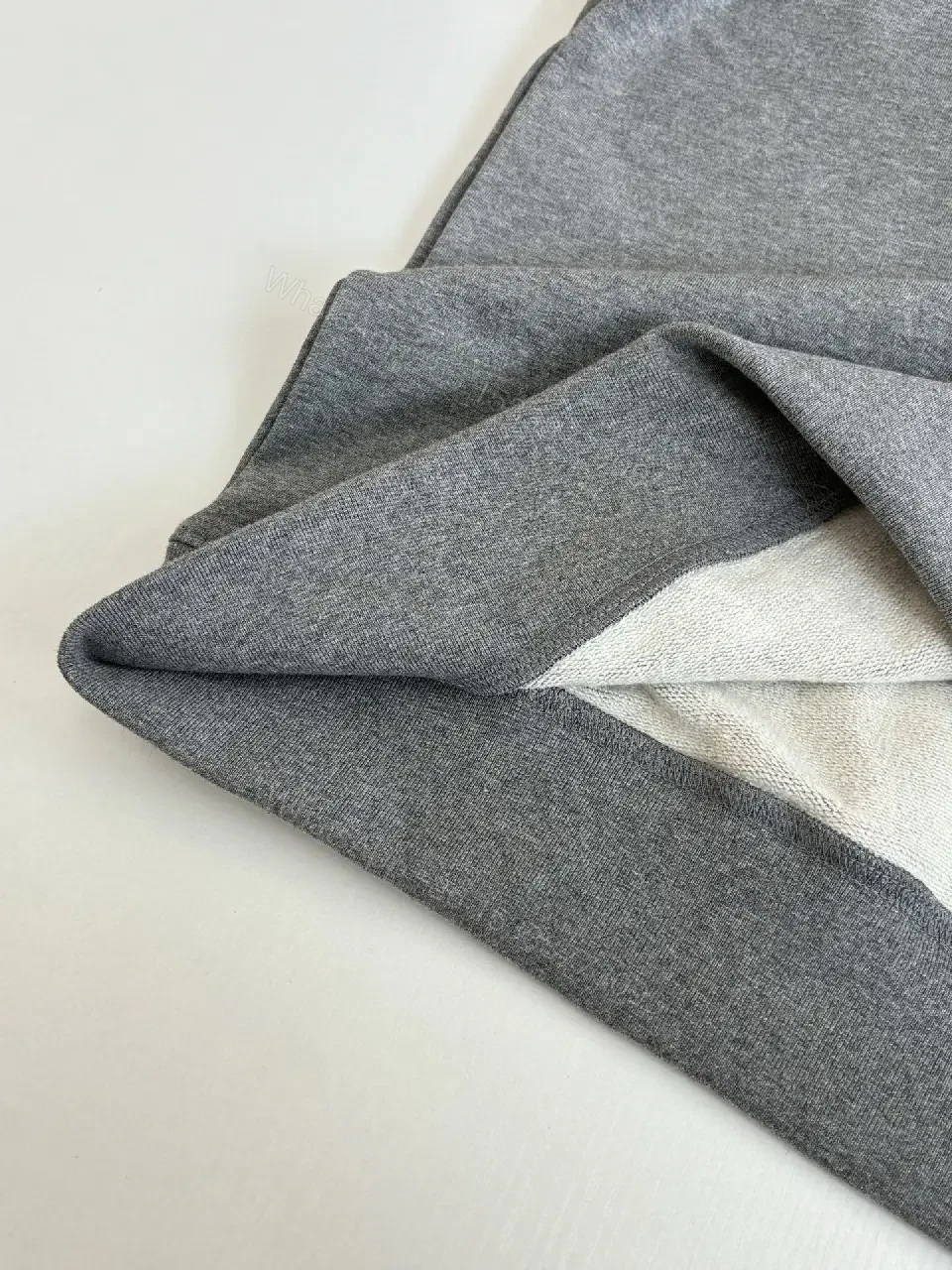 View 5 of Grey Heather Embroidered Crewneck Sweatshirt – Premium Casual, Durable Knit