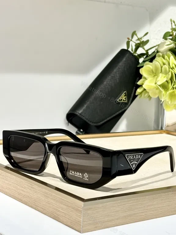 View 5 of Bold Two-Tone Prada-Style Sunglasses: UV400, Cat-Eye, Durable