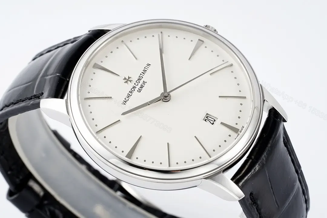 View 7 of JJ Factory Vacheron Constantin Patrimony 85180 Series Watch – Silver and Black, Minimalist Style, 40MM Case, 1950s Inspired Design