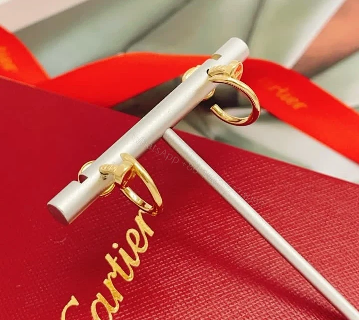View 6 of Cartier Juste un Clou Full Pavé Hoop Earrings Gold