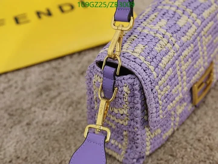 View 15 of Fendi Baguette Black Raffia Bag with Crocheted FF ZB9900