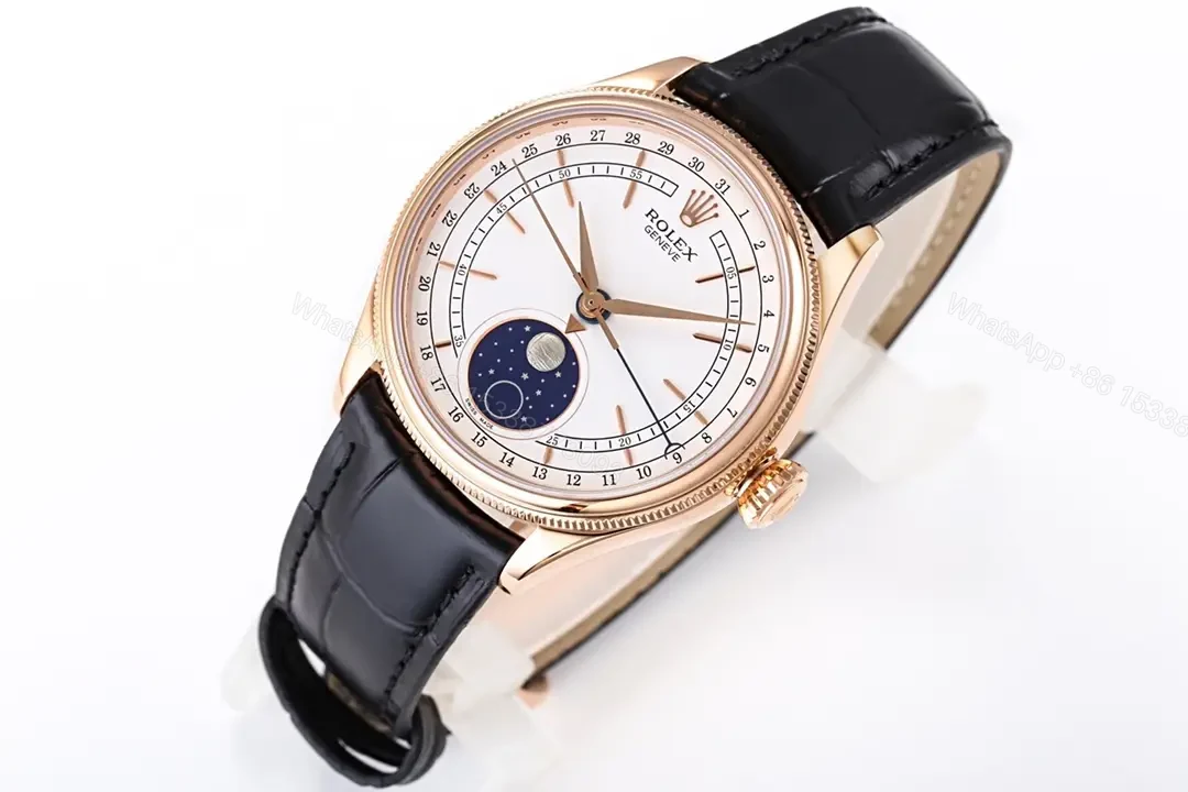 View 3 of Rolex Cellini Moonphase Everose White Dial Alligato RLX-CEL-MOON-RG-WHT-ALI