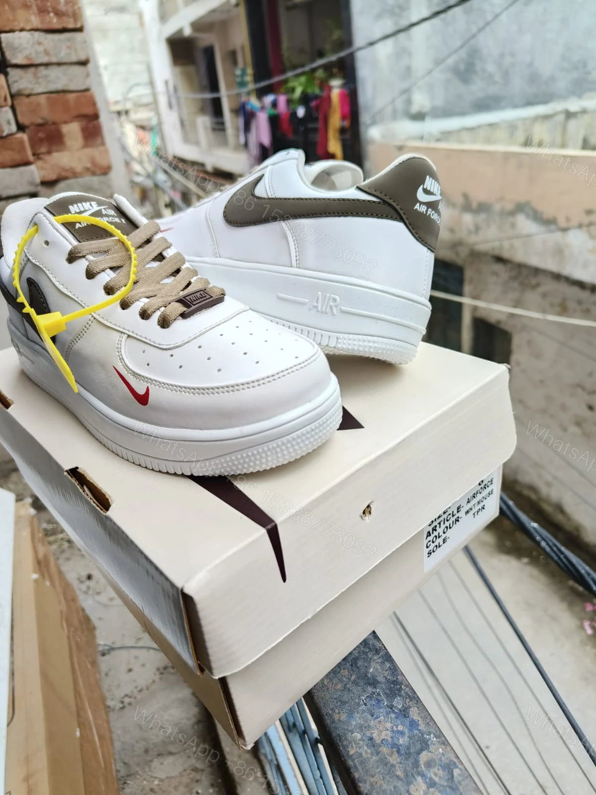 View 5 of BUY FIRST COPY NIKE AF1 BROWN TOP QUALITY SNEAKERS