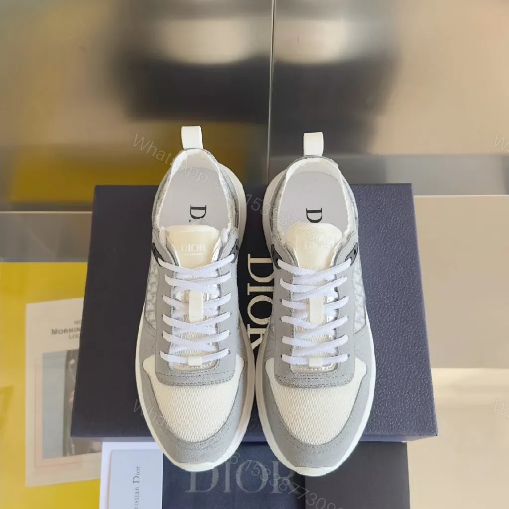 View 5 of Soft-Edge Mesh Runner with Monogram Signature Sneakers