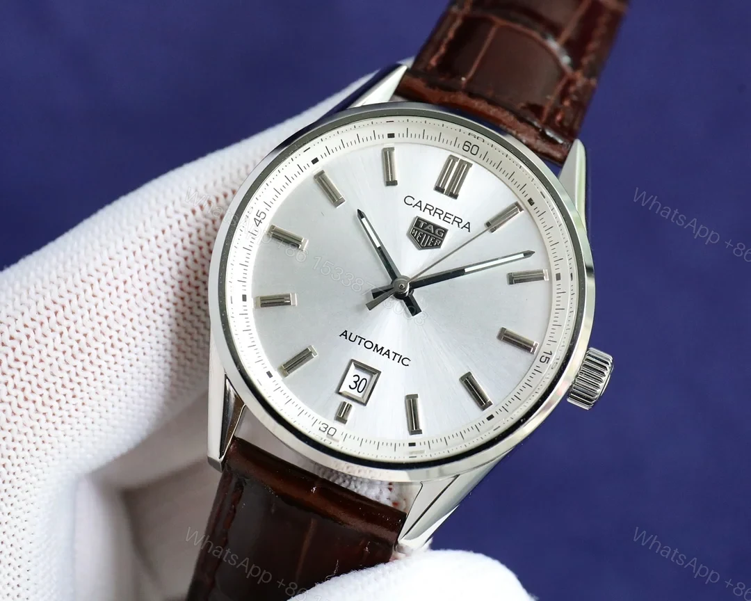 View 2 of TAG Heuer Carrera Calibre 5 39 Stainless Steel Silver Alligator WAR211B.FC6181