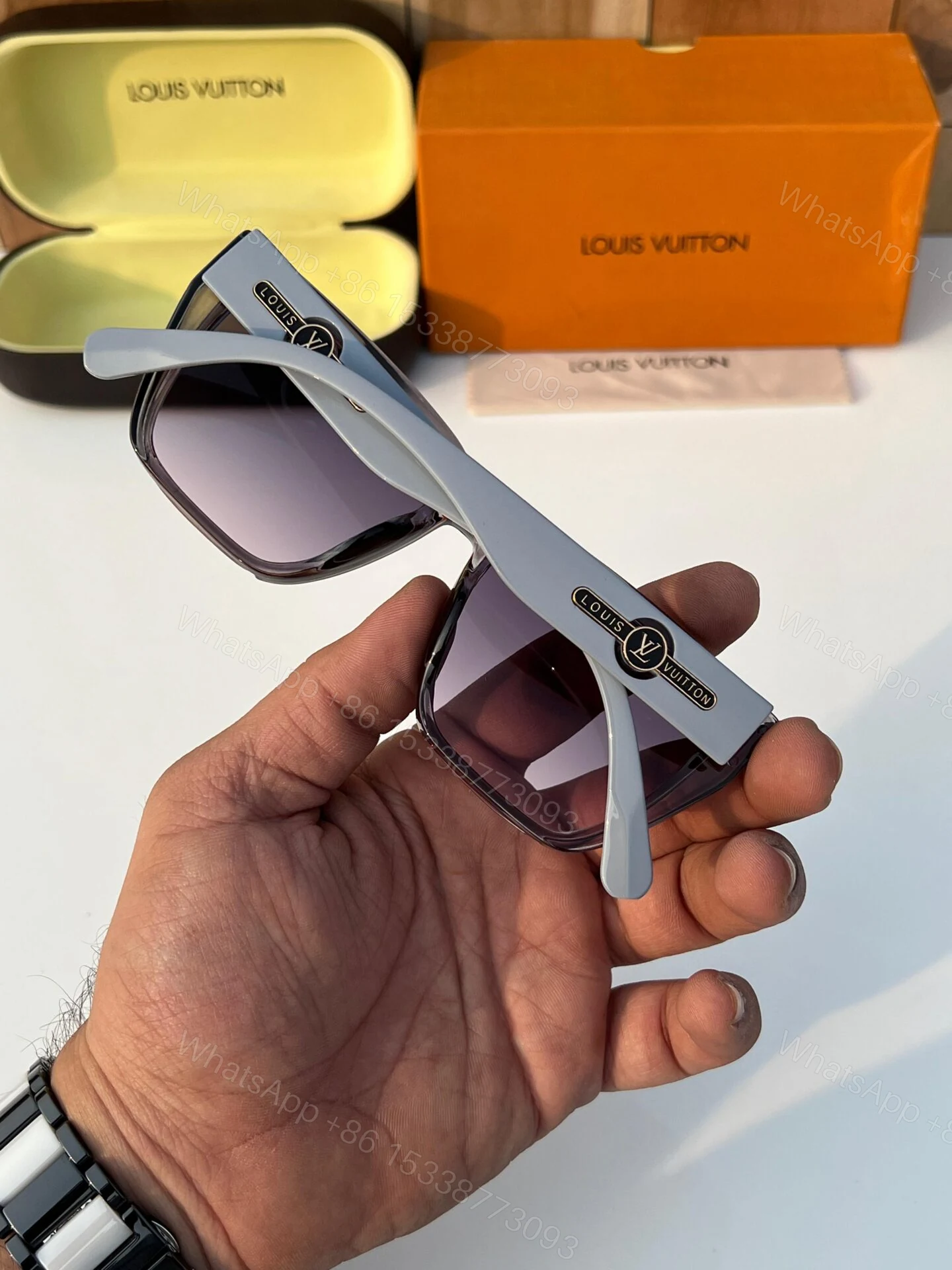 View 4 of Louis Vuitton Pilot Gray Sunglasses