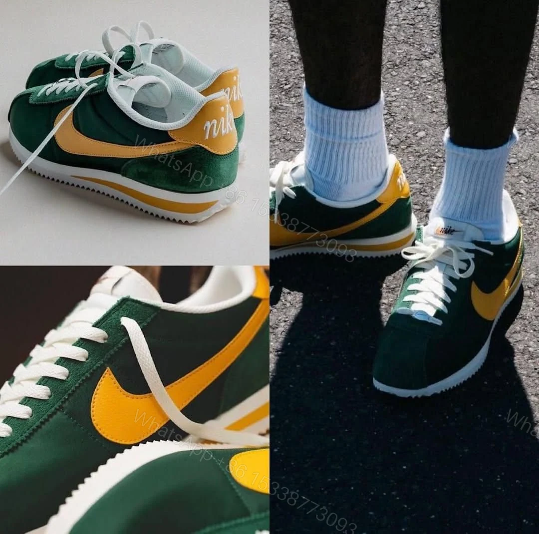 View 5 of FIRST COPY NIKE CORTEZ NYLON GREEN YELLOW FOR MEN