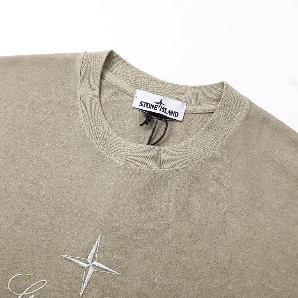 View 7 of Beige Stone Island Graphic Tee - Elevated Casual Comfort