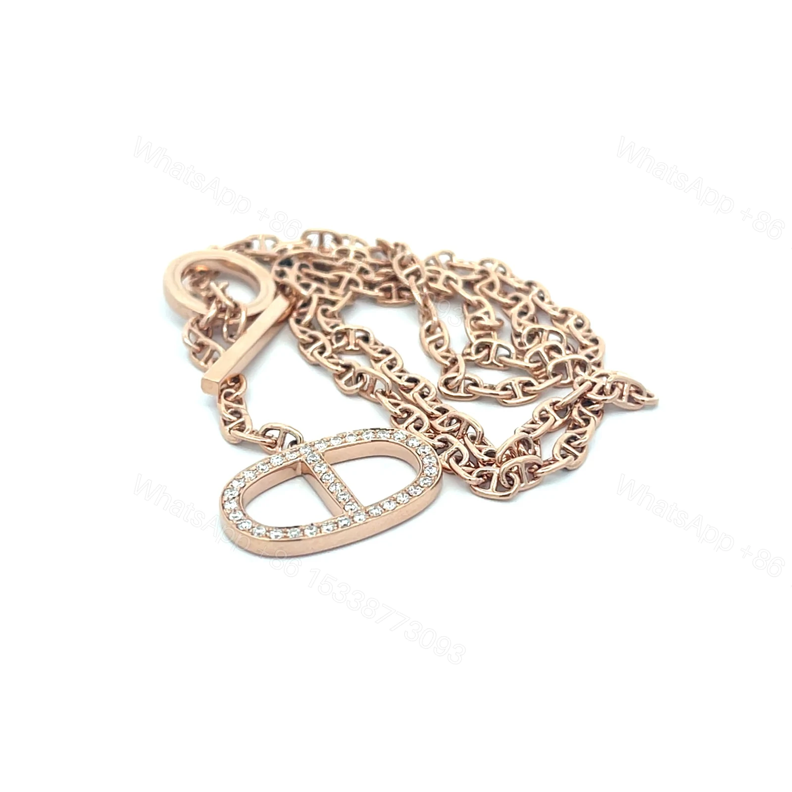 Hermès Chaine D’ancre Contour Diamond Pendant, Large Model — view 1
