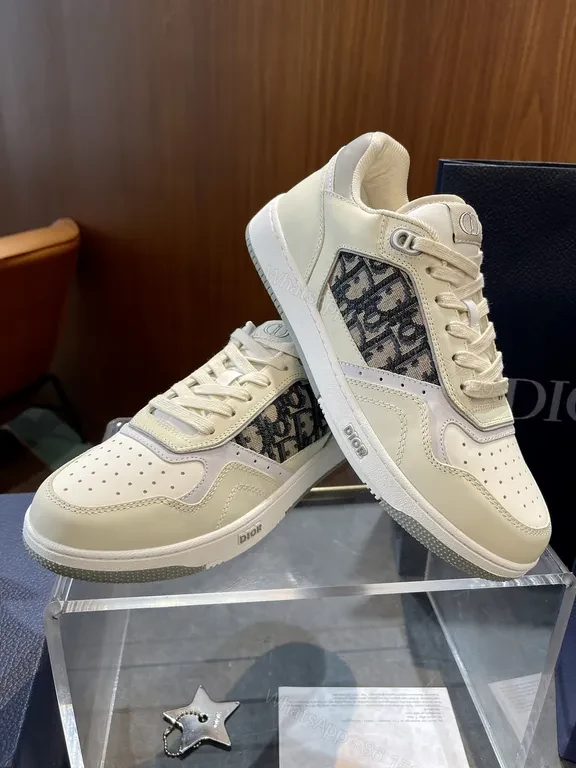 View 6 of Refined Dior-Inspired High-Top Sneakers with Monogram Detailing