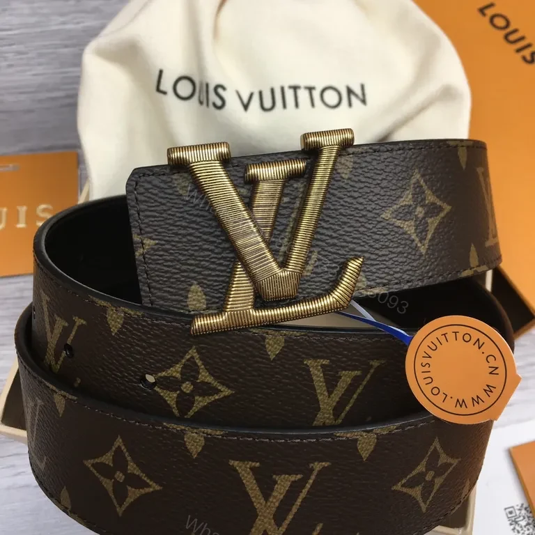 View 3 of Monogram Belt: Gold Buckle, Leather-Inspired Luxury Accessory