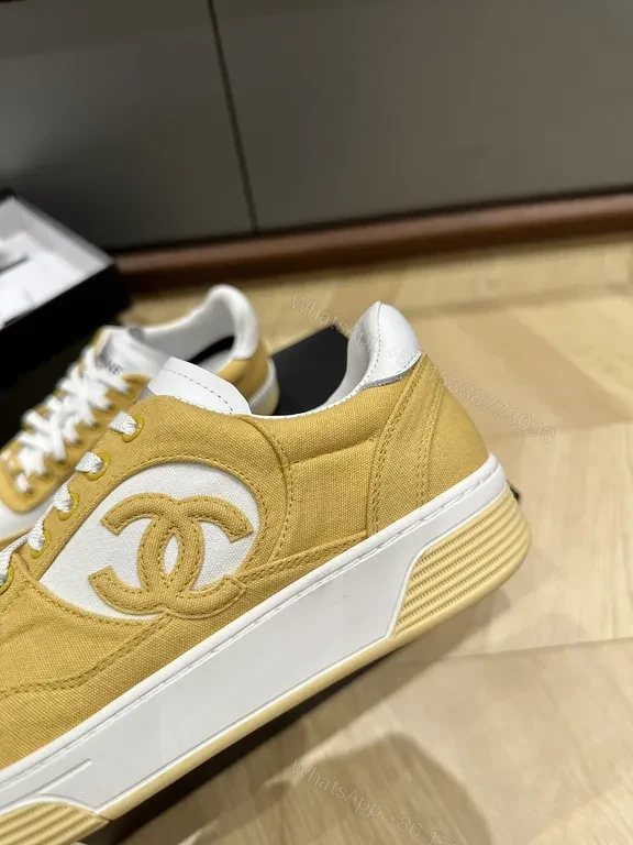 View 5 of Mustard Chanel-Quilted Suede High-Tops Sneakers