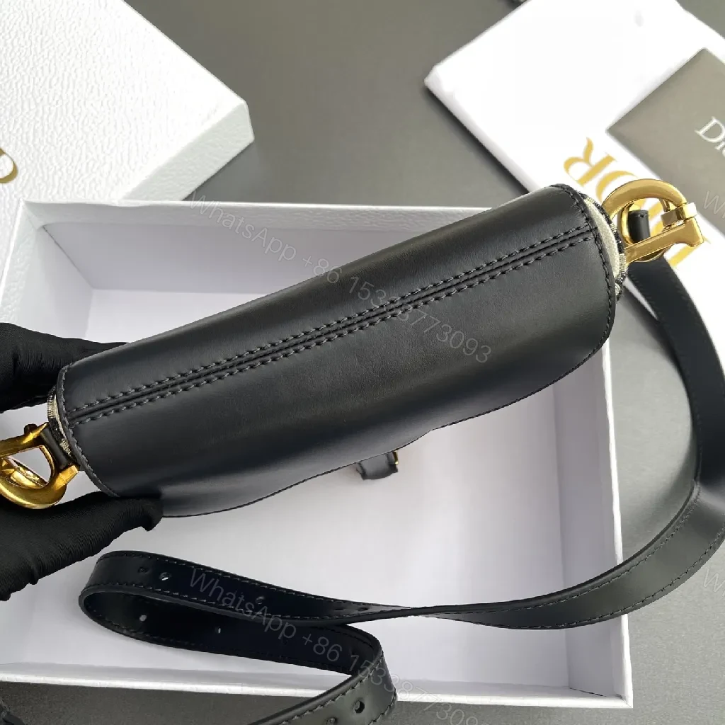 View 3 of Monogram Saddle Bag: Black Leather Trim, Crossbody Style