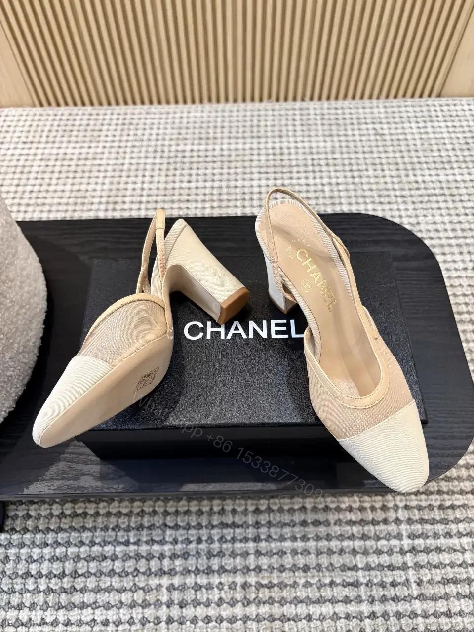 View 7 of Chic Texture Slingback Heels: Comfort Meets Luxe Style