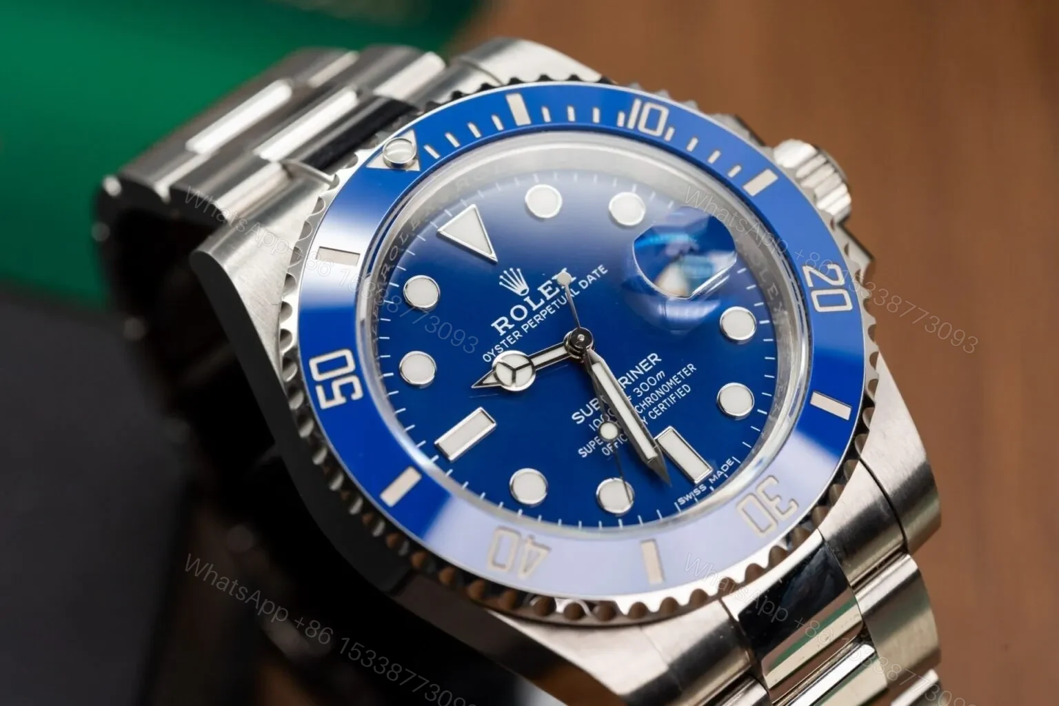 View 5 of Superclone Rolex Submariner Blue Dial 116619LB “Smurf”