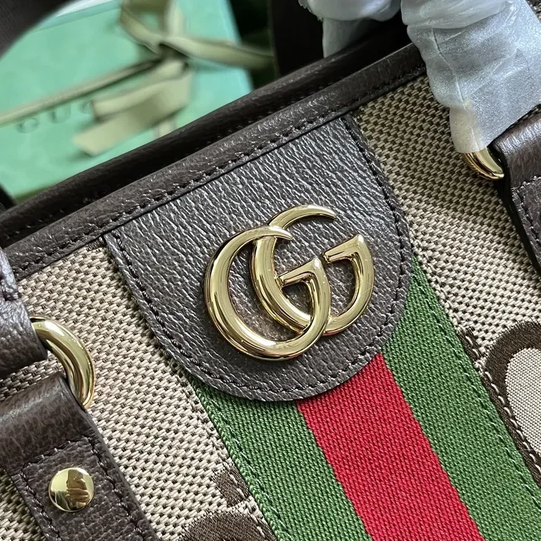 View 8 of G GG Tote: Classic Canvas + Leather, Web Stripe, Everyday Luxury
