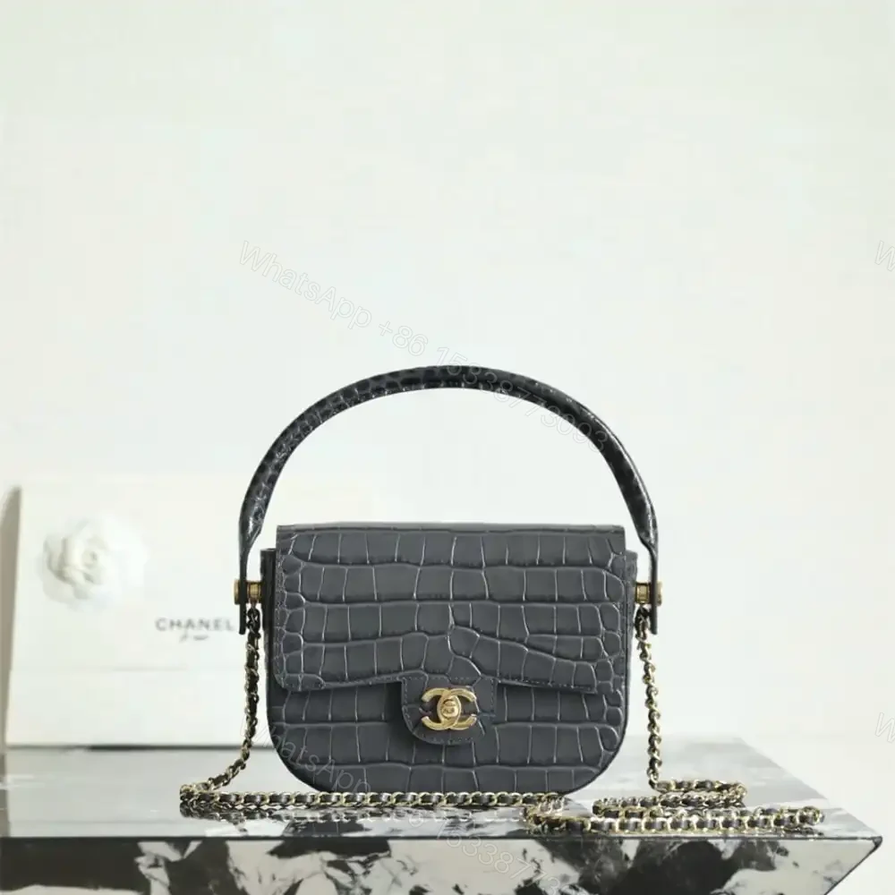 View 3 of 高仿Chanel*26A系列AS6424高級手工坊牛皮鱷魚紋手袋免檢版
