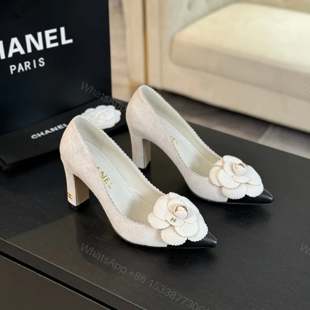 View 2 of Chanel-Influenced Floral Pump: Ultra-Feminine Elegance in Ivory