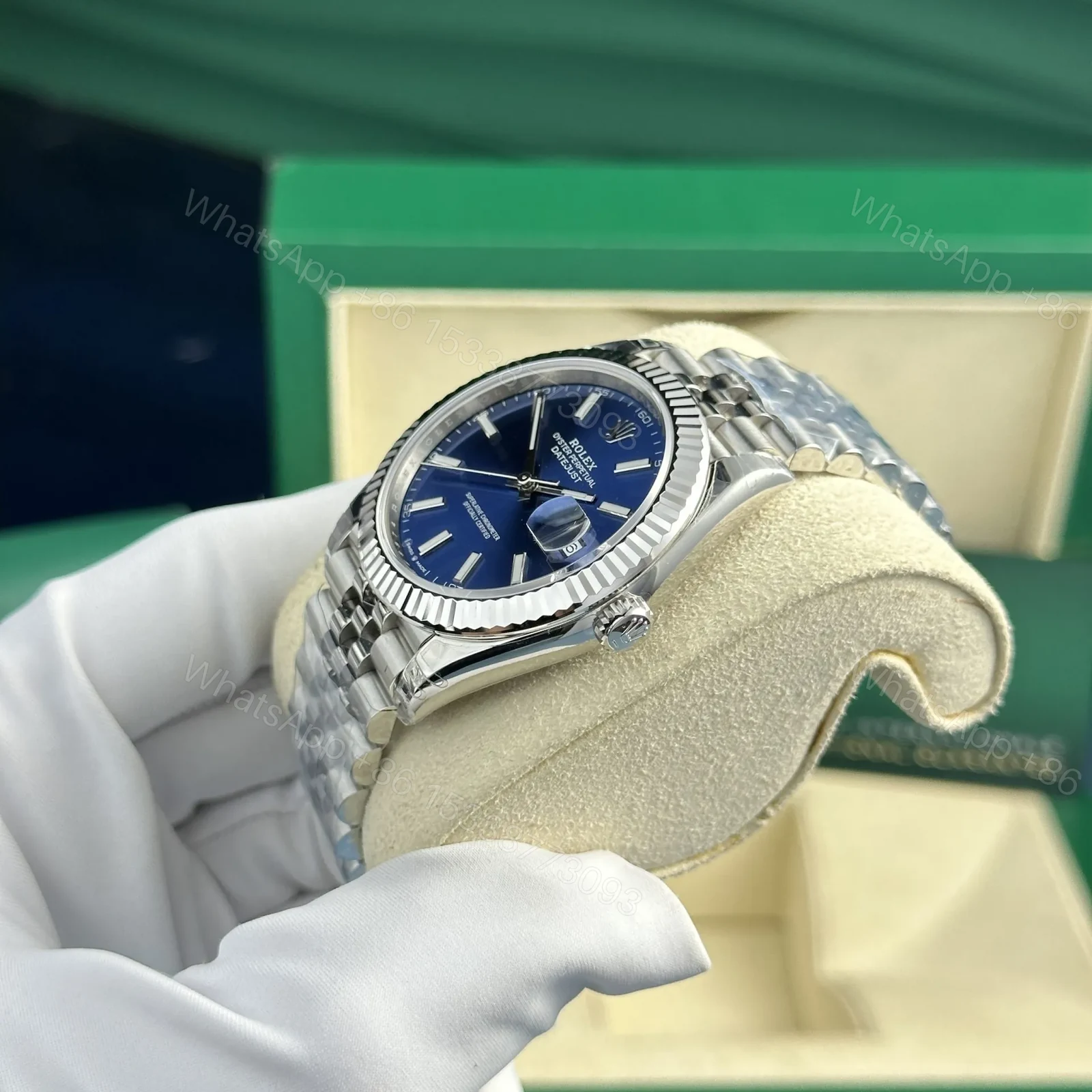 View 7 of Rolex Datejust Blue Dial 126334 Jubilee 41 mm