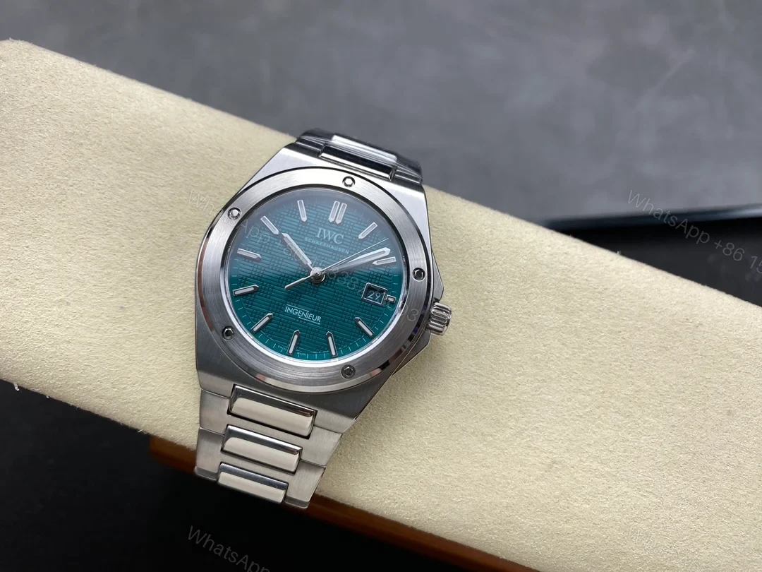 View 4 of IWC Ingenieur Teal Replica 40MM Premium Quick Release Steel Bracelet Edition RG-IWC-INGENIEUR-TEAL-40