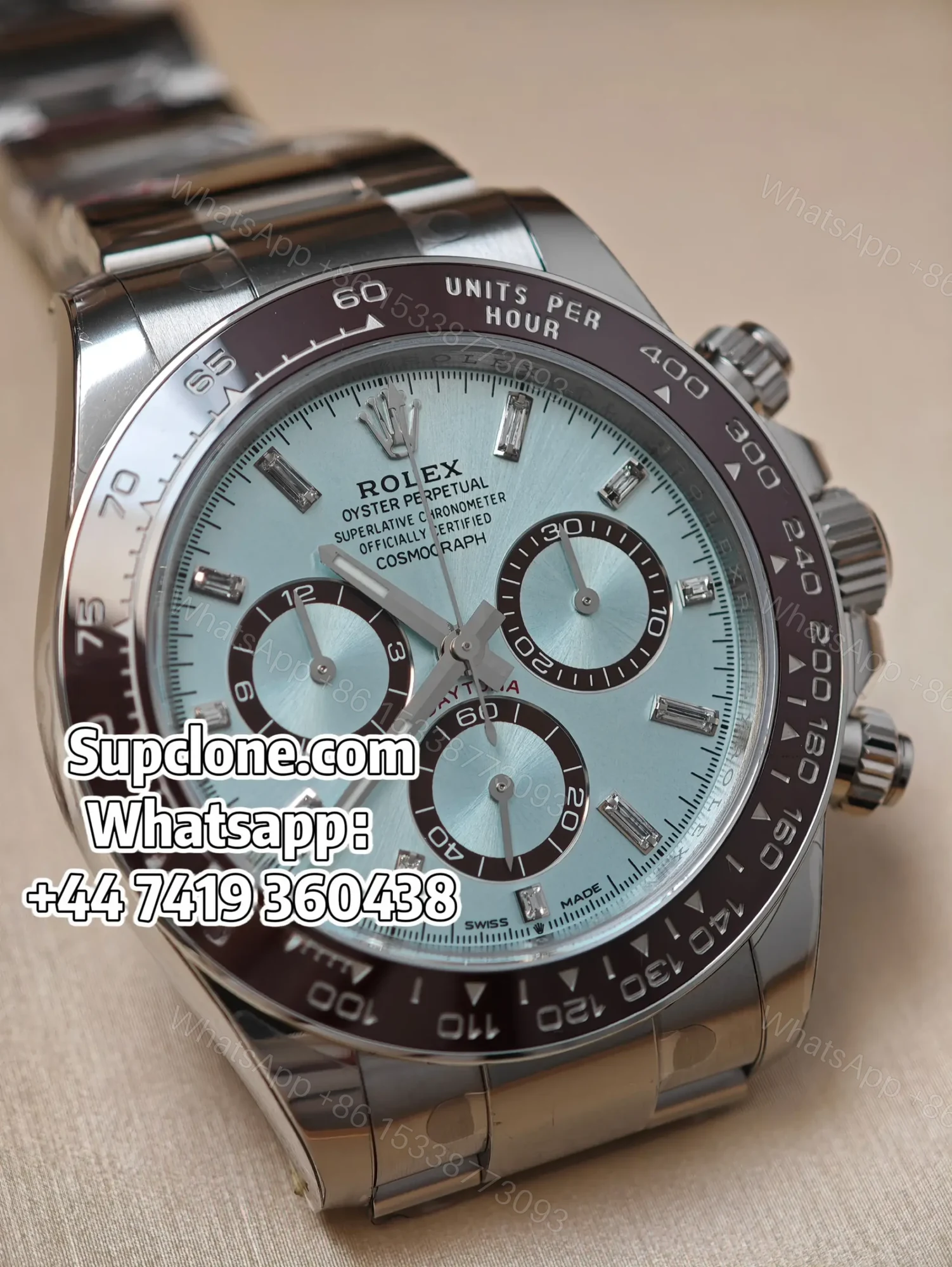 View 3 of Rolex Daytona Super Clone M126506-0002 Ice Blue Diamond Dial 4131 Movement