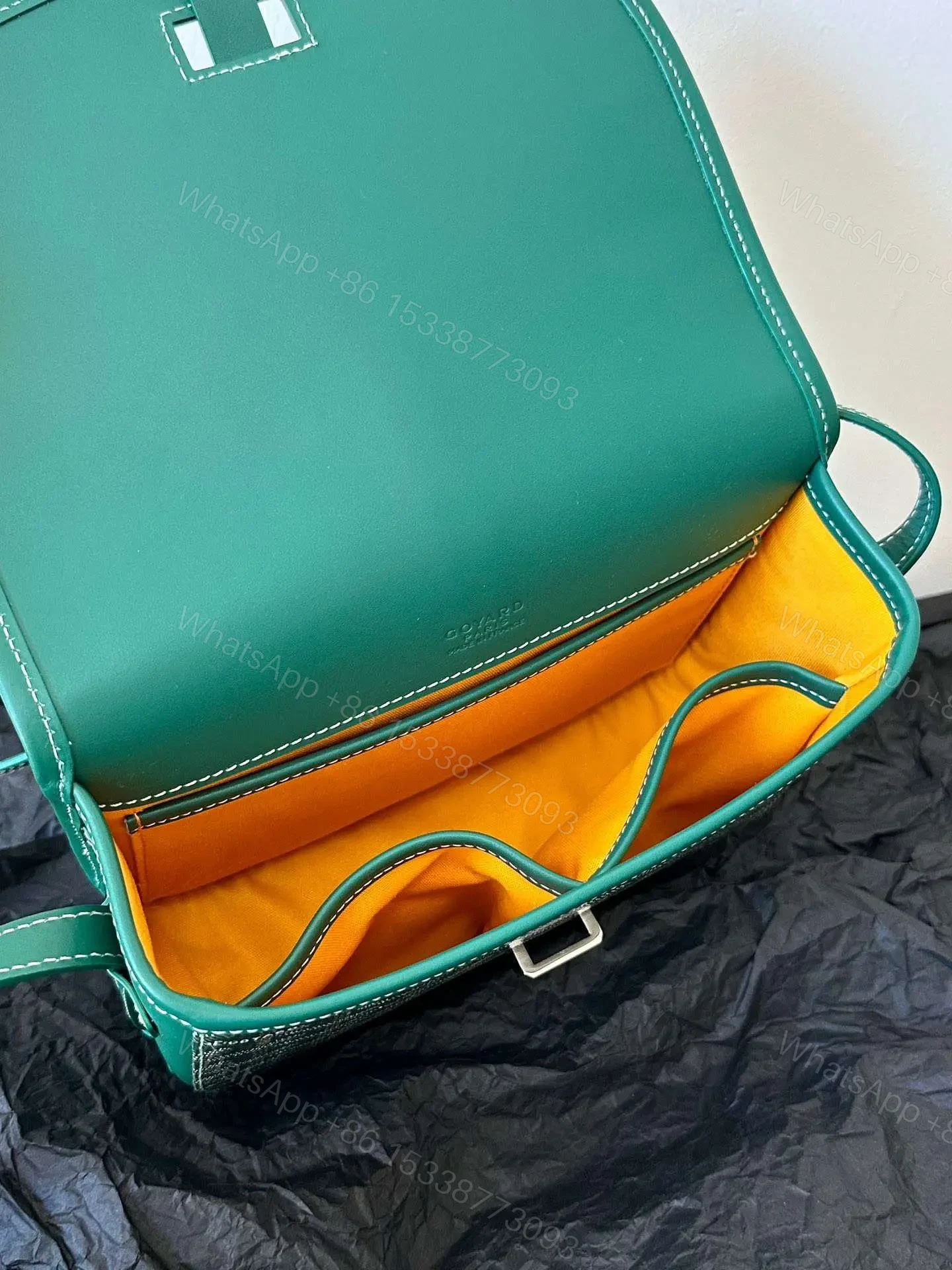 View 4 of Goyard Super Green Handbag With Pattern 22x16x7cm