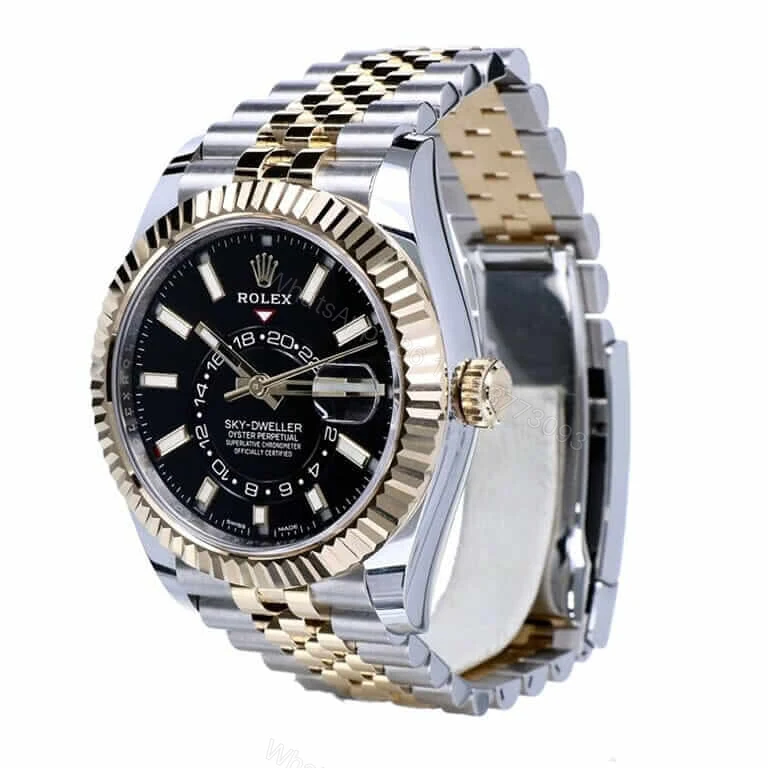 View 2 of Rolex Sky-Dweller 326933 Super Clone : Steel Gold Black Dial 42mm