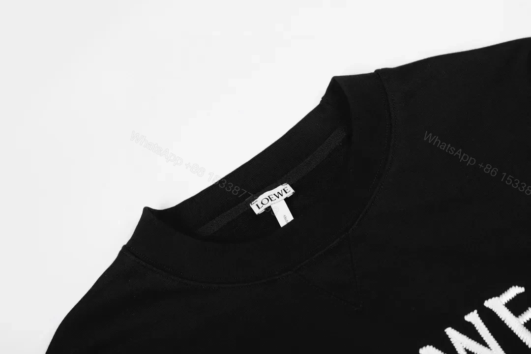 View 4 of Black Cotton-Blend Minimalist Sweatshirt with Elevated Comfort