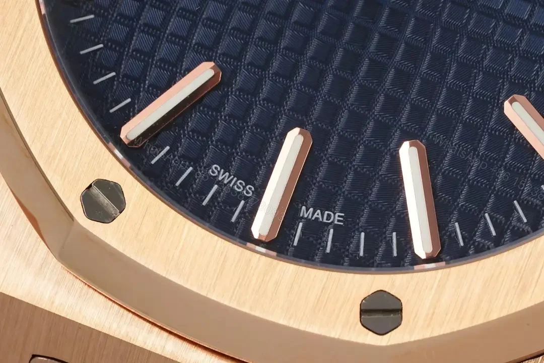 View 5 of Audemars Piguet Royal Oak 15510 Watch 41MM Rose Gold Case Deep Blue Dial Black Leather Strap Ultimate Edition AP-RO-15510-RG-DBLU-LTH-41
