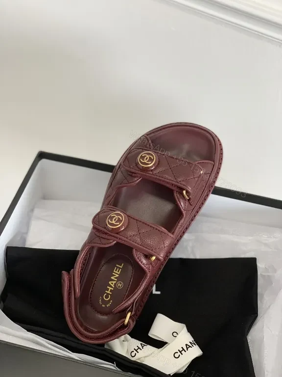 View 9 of Maroon Leather Sandals â€” Quilted Strap, Luxe Everydayâœ ̈