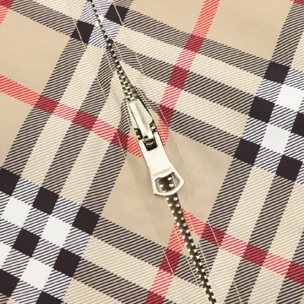 View 11 of Neutral Windbreaker | Lightweight Beige Shell with Check Detail