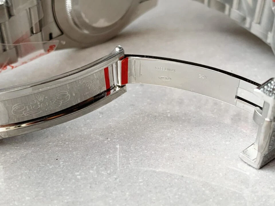 View 8 of Rolex OYSTER PERPETUAL 41mm 904L SS MOISSANITE DIAMONDS BRACELET AND DIAL A2824 iced out