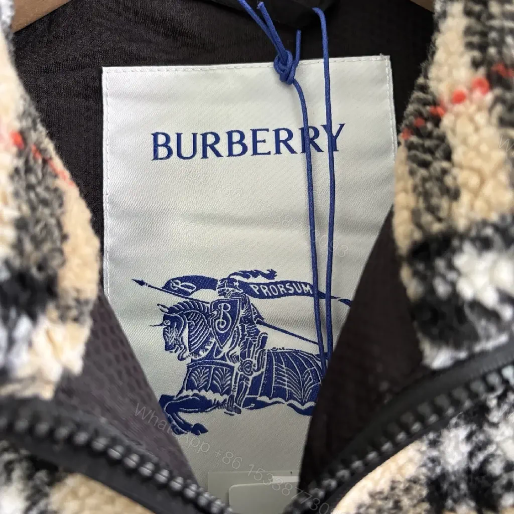 View 6 of Textured Plaid Fleece Jacket: Luxe Zips & Badge (60 chars)