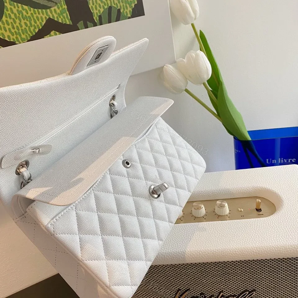 View 4 of Chanel Classic Flap Medium White with Gold Hardware
