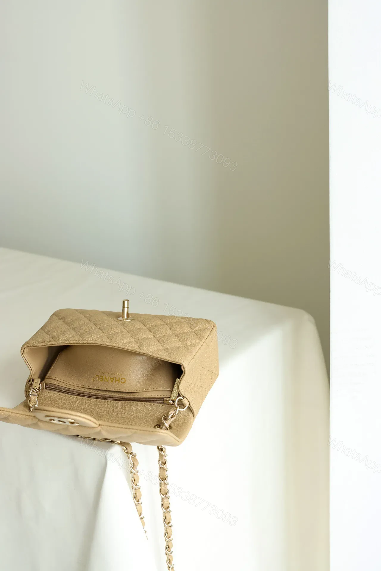 View 6 of Chanel Classic 11 Handbag Flap Mini Woman’s Beige 20cm