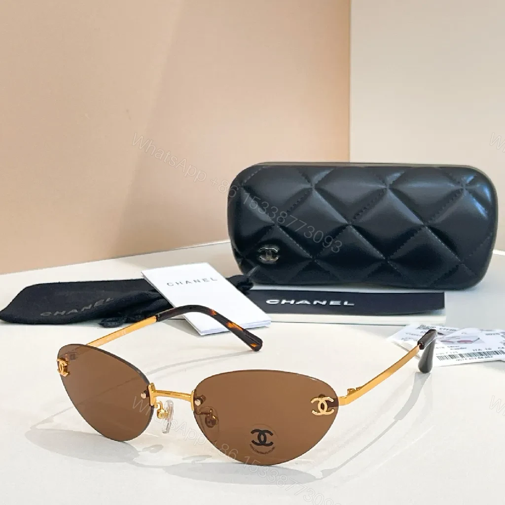 View 5 of Amber Titanium Rimless Shield Sunglasses: Lightweight Luxe