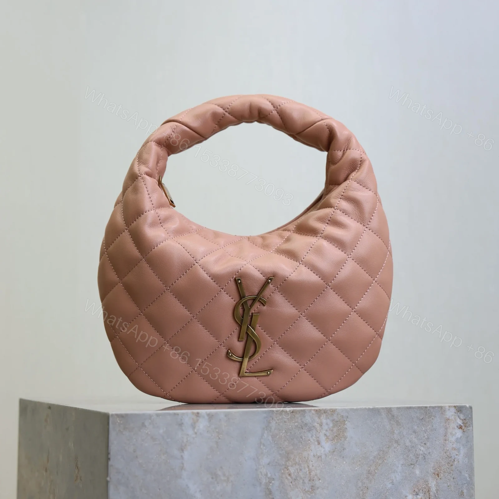 YSL 25S ICARINO 17 IN HORTENSIA QUILTED GOLD HARDWARE — view 1