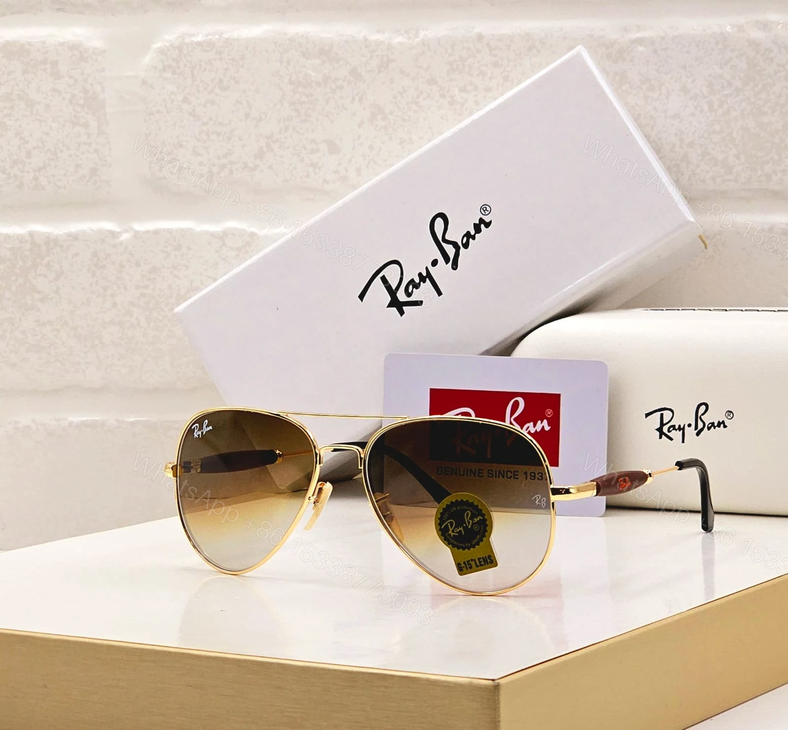View 8 of Ray-Ban Aviator Black-Green Metal Frame