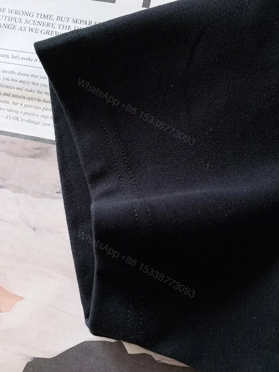 View 9 of Black Cotton Short-sleeve Tee Distressed "DIOR" Chest T-shirt