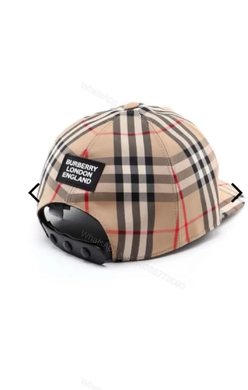 View 7 of Beige Plaid Cap Set: Classic Check, Modern Fit Utility Cap