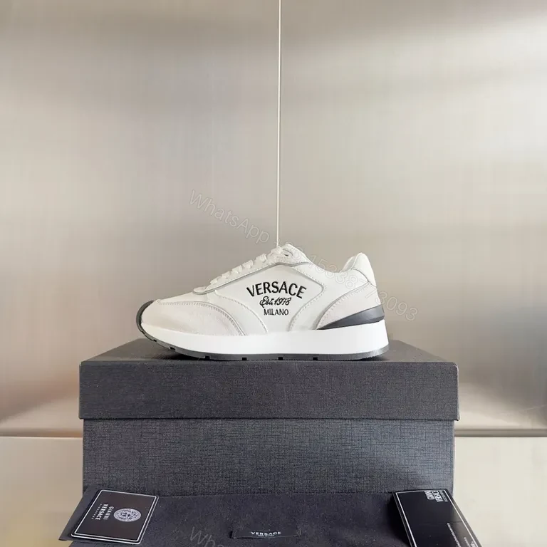 View 6 of Versace-Inspired White Leather Sneakers: Lux, Everyday Chic