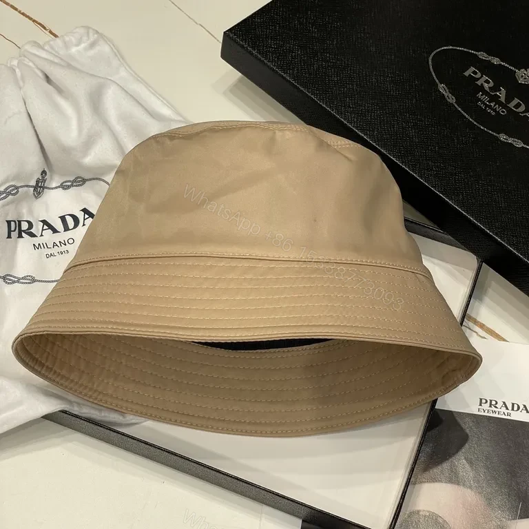 View 3 of Sand-Beige Prada Nylon Bucket Hat: Everyday Luxury