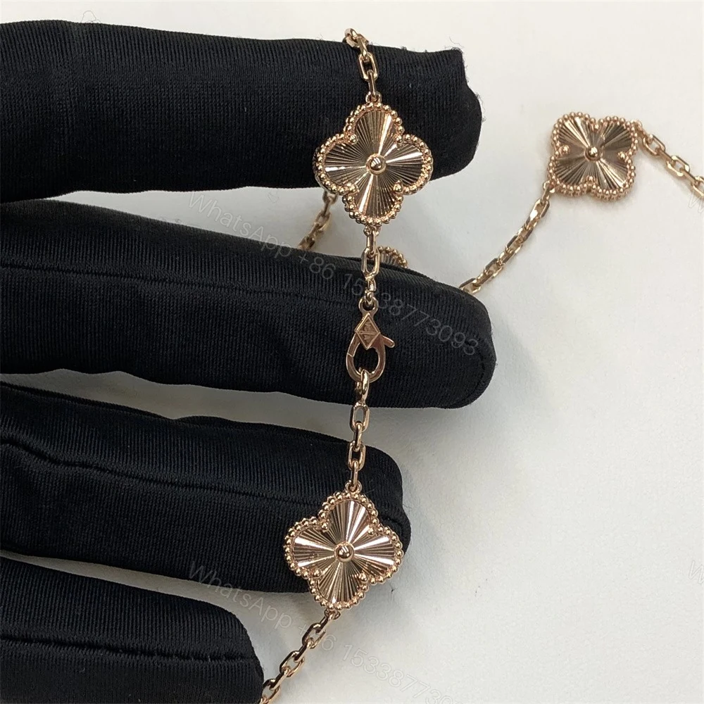 View 2 of Van Cleef Arpels 10 Motif Necklace Guilloche Rose Gold
