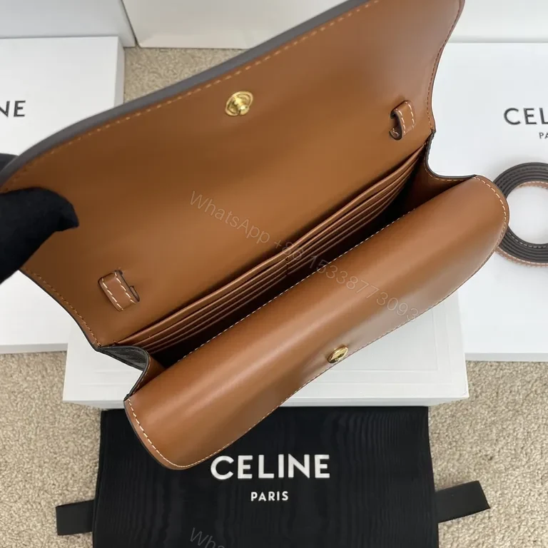 View 6 of Celine Monogram Wallet: Tan Leather, Compact, Gold Accents