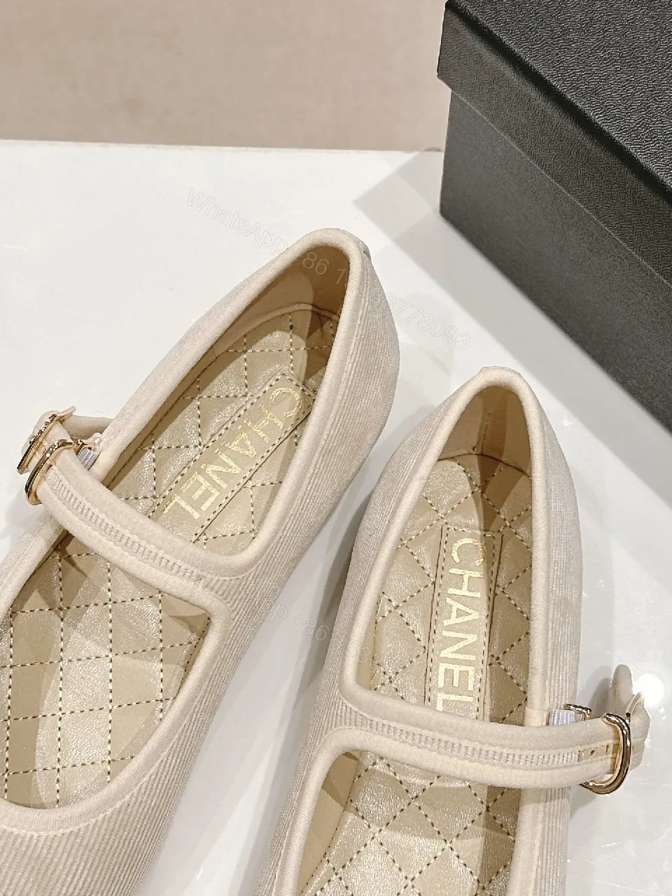 View 6 of Soft Knit Mary Janes with Crest Detailing Flats