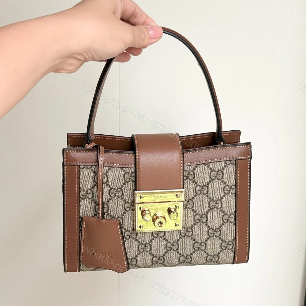 View 8 of Gucci Padlock Small Top Handle Bag Beige And Dark Brown 20Cm ‎‎841653 FAD6L 9758